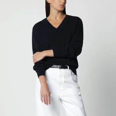 Rohe V Neck Knitwear Long Sleeves Regular Fit In Blue
