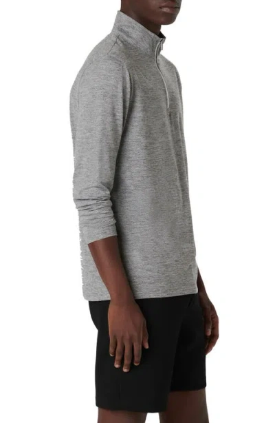 Bugatchi Quarter Zip Performance Pullover In Gray