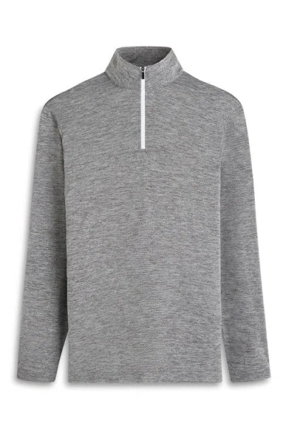 Bugatchi Quarter Zip Performance Pullover In Gray