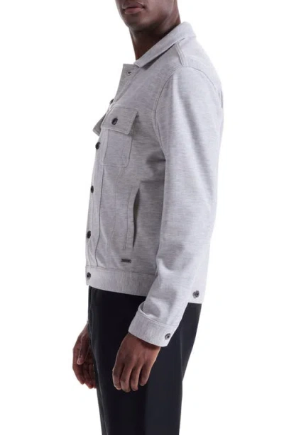 Bugatchi Knit Trucker Jacket In Gray