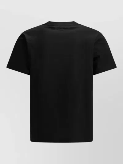 Burberry Men Black T-shirt T-shirt With Logo Patch With Tartan Motif In Cotton Man In Black
