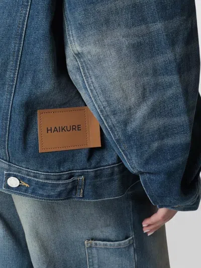Haikure Oversized Jacket Front Pockets Design In Blue