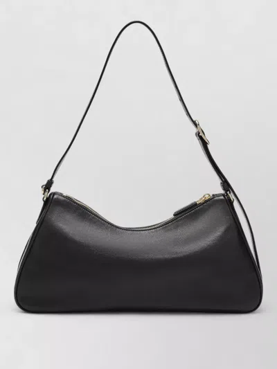 Prada Shoulder Bag Smooth Finish Adjustable Strap In Black