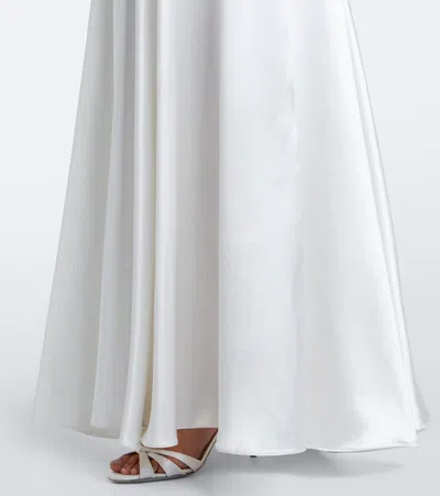 La Fuori 缀饰刺绣真丝长礼服 In Silver