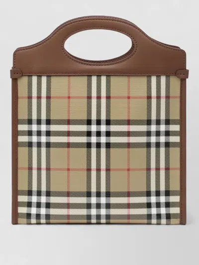 Burberry Coated Canvas Mini Pocket Handbag 24cm X 29cm In Brown