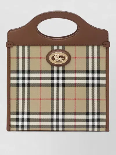 Burberry Coated Canvas Mini Pocket Handbag 24cm X 29cm In Brown