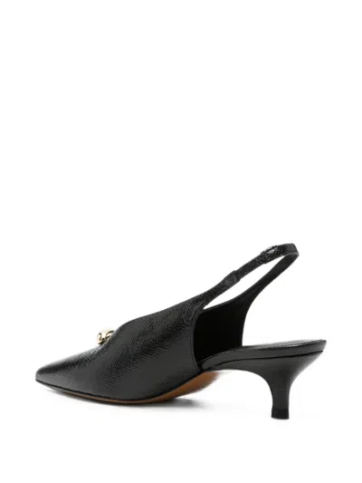Maje Pointed Embossed Leather Slingbacks In Multi