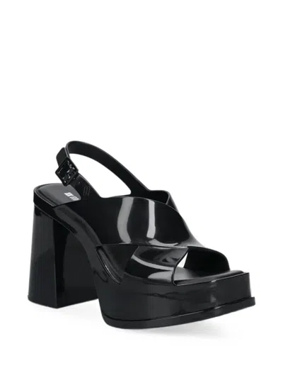 Melissa Dance Platform Crossover-strap Pumps In Black