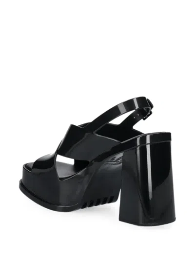 Melissa Dance Platform Crossover-strap Pumps In Black