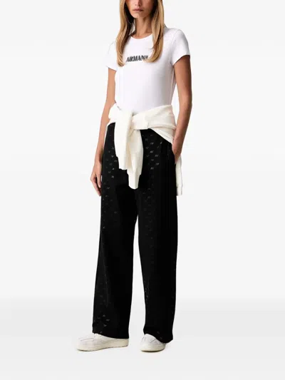 Armani Exchange Monogram-pattern Trousers In Multi