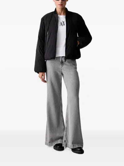 Armani Exchange Zip-up Bomber Jacket In Black