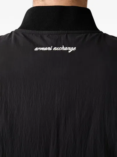 Armani Exchange Zip-up Bomber Jacket In Black