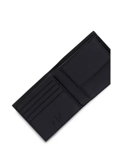 Armani Exchange Monogram-embossed Wallet In Black