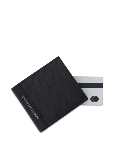 Armani Exchange Monogram-embossed Wallet In Black