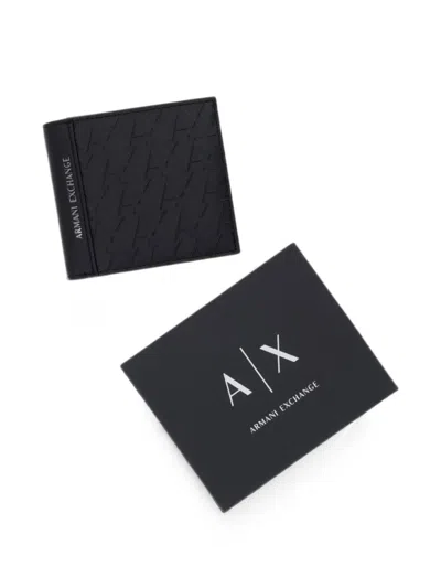 Armani Exchange Monogram-embossed Wallet In Black