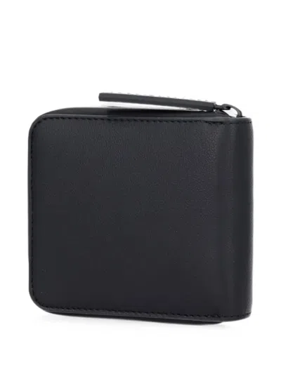 Armani Exchange Logo-debossed Zip-around Wallet In Black