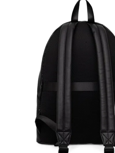 Armani Exchange Logo-embossed Front-zip Backpack In Black