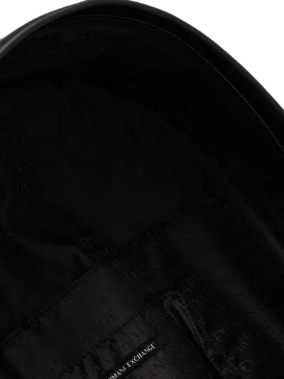 Armani Exchange Logo-embossed Front-zip Backpack In Black