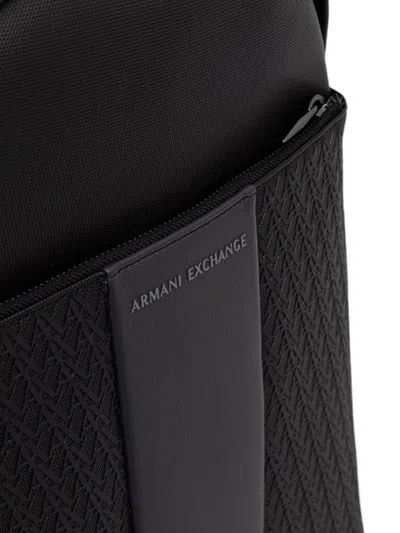 Armani Exchange Logo-embossed Backpack In Black