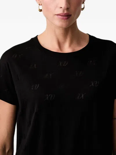 Armani Exchange Devoré-effect T-shirt In Black