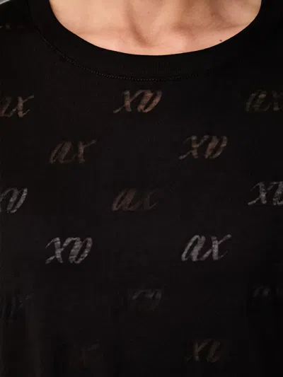 Armani Exchange Devoré-effect T-shirt In Black