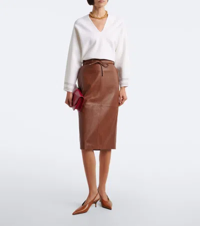 Max Mara Mxmundici Wool Blend Sweater In White