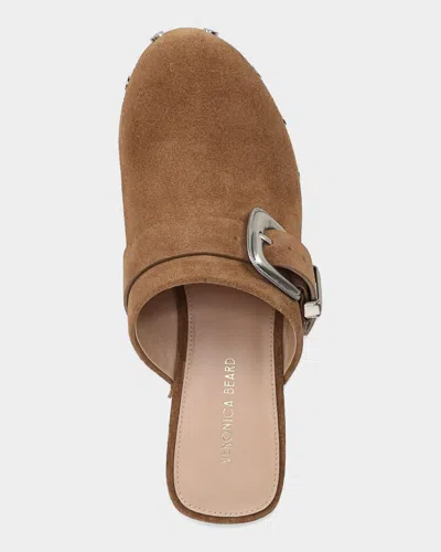 Veronica Beard Larken Suede Platform Clogs In Brown