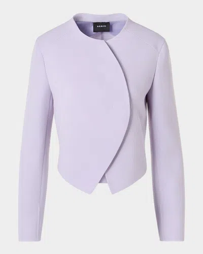 Akris Hynora Wool Crepe Asymmetric Jacket In Multi