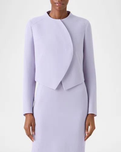 Akris Hynora Wool Crepe Asymmetric Jacket In Multi