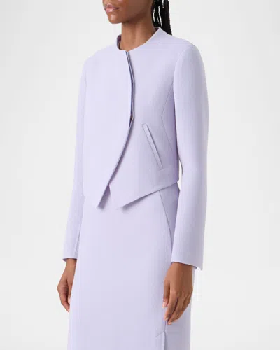 Akris Hynora Wool Crepe Asymmetric Jacket In Multi