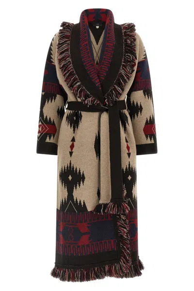 Alanui Icon Belted Coat Fringe Warm Design In Multi
