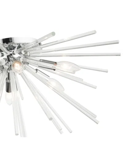 Livex Utopia 6 Lights Flush Mount In White