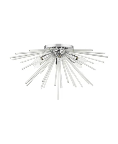 Livex Utopia 6 Lights Flush Mount In White