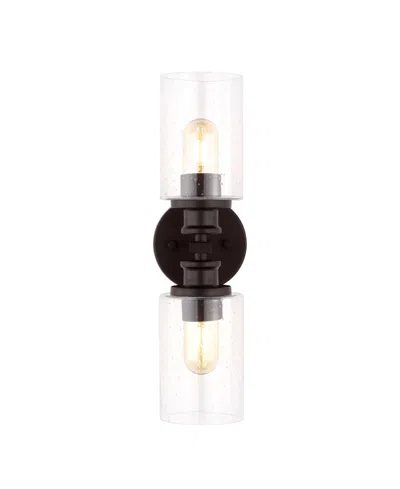 Jonathan Y Jules Edison Cylinder 2-light Farmhouse Contemporary Led Vanity In Black