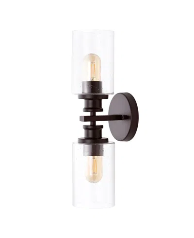 Jonathan Y Jules Edison Cylinder 2-light Farmhouse Contemporary Led Vanity In Black