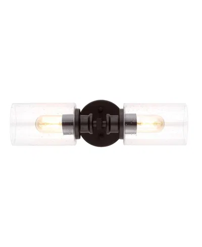 Jonathan Y Jules Edison Cylinder 2-light Farmhouse Contemporary Led Vanity In Black