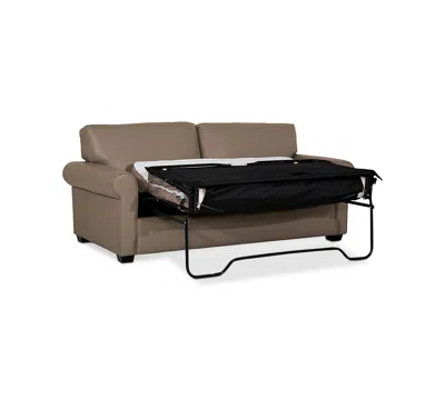 Macy's Orid 77" Full Roll Arm Leather Sleeper, Created For  In Brown