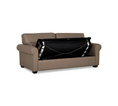 Macy's Orid 77" Full Roll Arm Leather Sleeper, Created For  In Brown