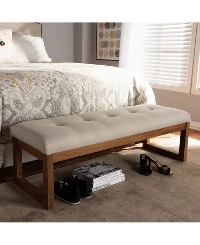 Baxton Studio Estienne Wood Bench In Brown