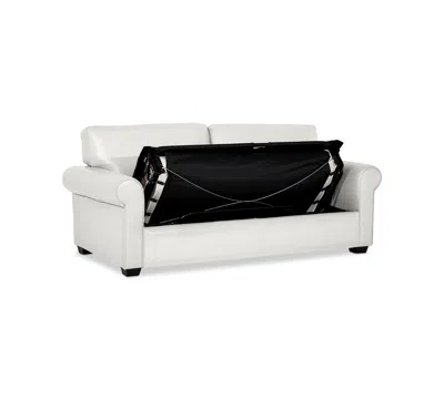 Macy's Orid 77" Full Roll Arm Leather Sleeper, Created For  In White