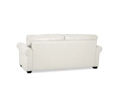 Macy's Orid 77" Full Roll Arm Leather Sleeper, Created For  In White