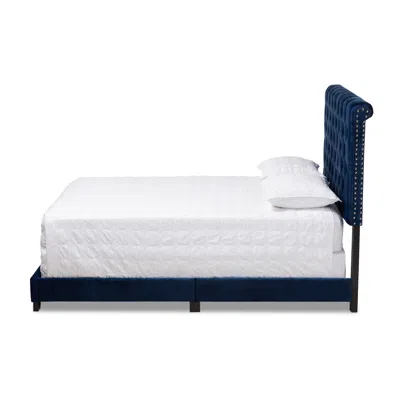 Baxton Studio Candace Queen Bed In Blue