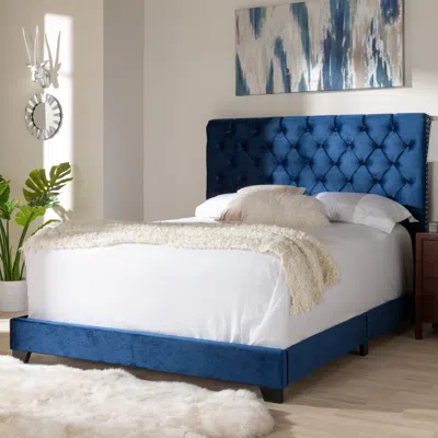 Baxton Studio Candace Queen Bed In Blue