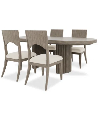 Macy's Frandlyn 5pc Dining Set (table + 4 Side Chairs) In Brown