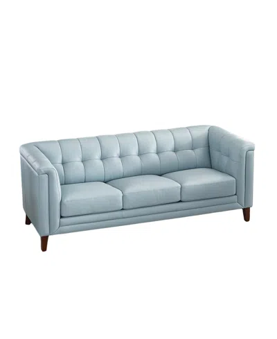 Hydeline Arvo 84" Top Grain Leather Sofa In Blue