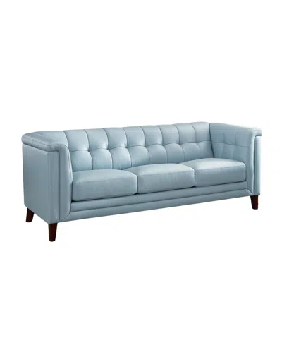 Hydeline Arvo 84" Top Grain Leather Sofa In Blue