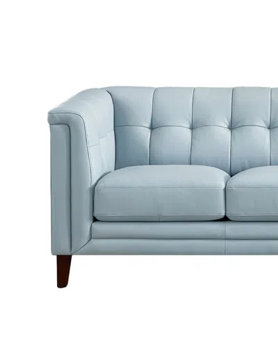 Hydeline Arvo 84" Top Grain Leather Sofa In Blue