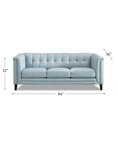 Hydeline Arvo 84" Top Grain Leather Sofa In Blue