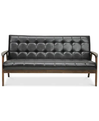 Baxton Studio Caden 64" Tufted Sofa In Black
