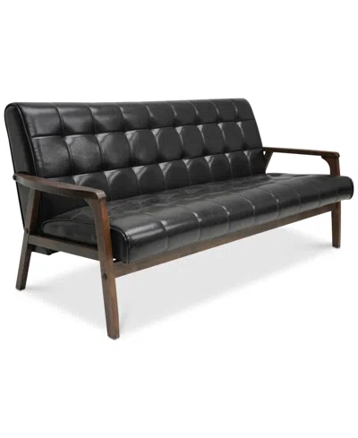 Baxton Studio Caden 64" Tufted Sofa In Black